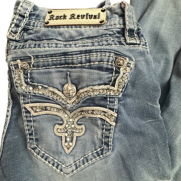 103. Rock Revival Rhinestone Bling Rock Revivals size 30 Etty Bootcut - Picture 2 of 13